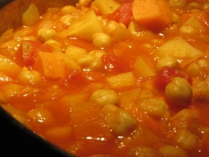 curried chickpea and pumpkin stew