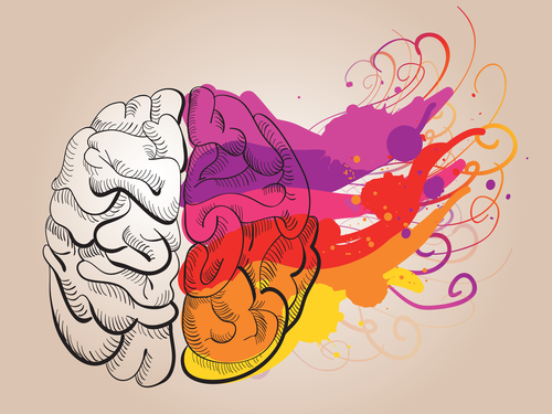 vector concept - creativity and brain